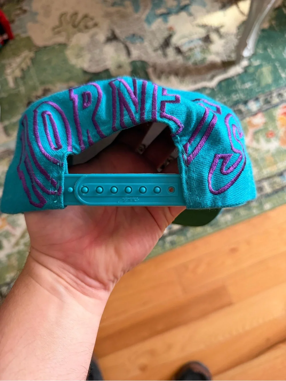 Charlotte Hornets Teal Basketball Cap with Embroidered Mascot